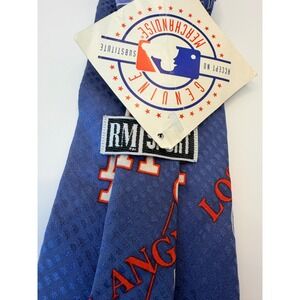 RM Sport MLB Los Angeles Dodgers Silk Necktie Blue Baseball LA Logo NWT USA Made